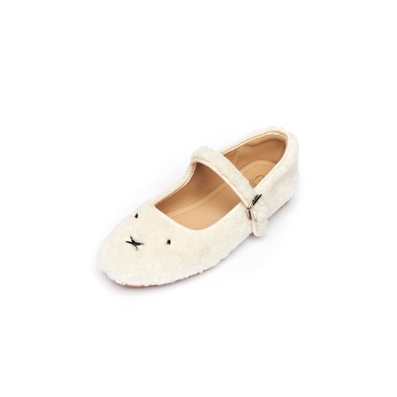 ✨️BNIB✨️ Miffy x The Korner Mary Jane Lambswool Loafers, Size 36 (US 6) 🐰 - Picture 4 of 16